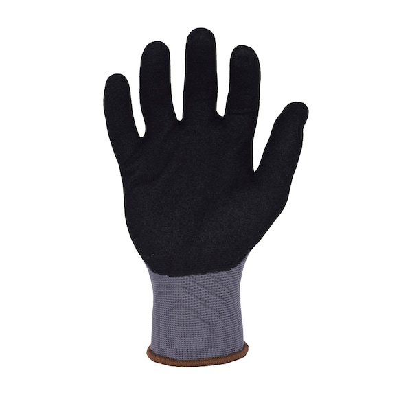Commander 13 Ga. Gray Nylon/Spandex Work Gloves, Black Sandy-foam Nitrile Palm Coating, XL